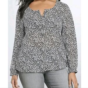 Torrid Heart Print Sheer Chiffon Top
